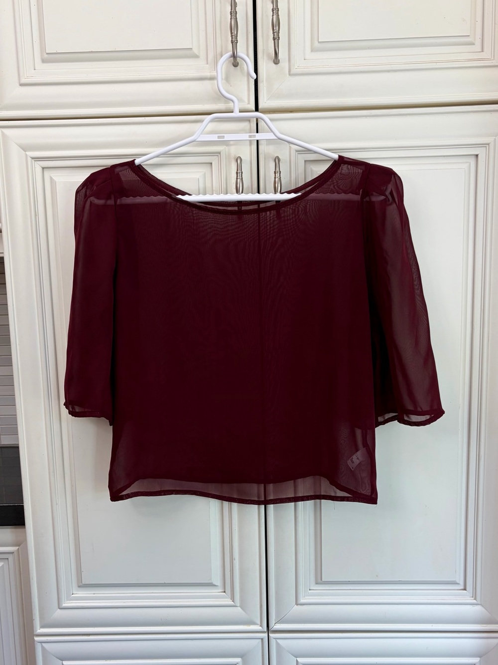 Chiffon by American Apparel ladies sheer crop top